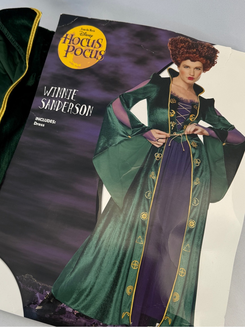 Disneys Hokus Pokus Winnie Sanderson Women's Green Velvet Costume Gown Size Sm